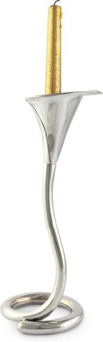 Vagabond House Pewter Lily Candlestick - Spring Flower Taper Candleholders Tall 11 inch Tall in Saudi Arabia