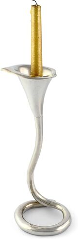 Vagabond House Pewter Lily Candlestick - Spring Flower Taper Candleholders Tall 11 inch Tall in Saudi Arabia