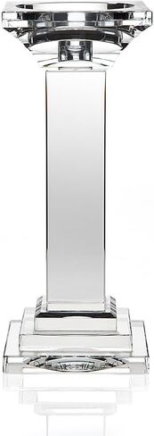 Ricci Argentier Pillar Candleholder, Tabletop Candle Holder, Crystal Candle Holder with Modern Rectangular Design, Perfect for Home Decor, Weddings, and Special Occasions in Saudi Arabia