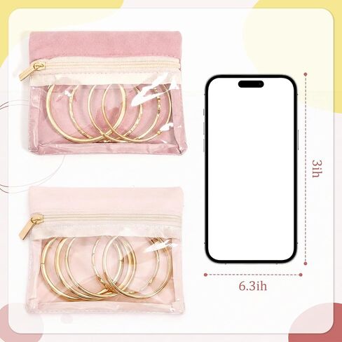 Travel Jewelry Organizer Roll with Clear Zipper Pockets, Tangle-Free Velvet Jewelry Pouch Storage Bag for Women, Portable Necklace Ring Earring Holder Organizer, Foldable Jewelry Storage Bag Case in Kuwait