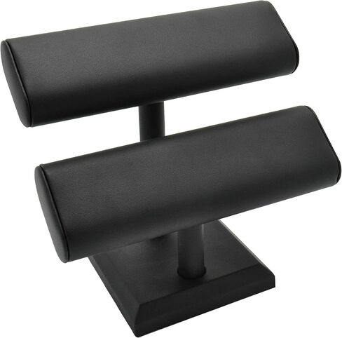 Black Leather Jewelry Bracelet/Watch/Bangle Display T-Bar ~ Two Tier in Saudi Arabia
