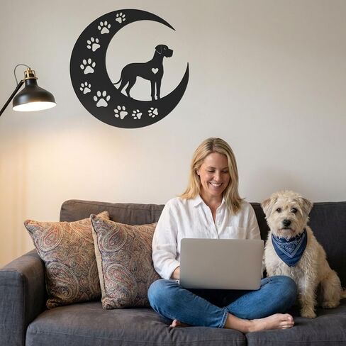 Caiibaoob Great Dane Metal Wall Art for Dog Lover- Wall Sculpture Statues Art Hanging Decor in Saudi Arabia