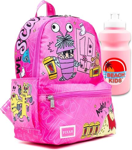 Disney Monsters Inc Mini Backpack for Girls - Bundle with 13" Mini Bag Featuring Mike Wazowski, Sulley, Boo Plus Water Bottle | Monsters Inc Backpack Purse for Kids, Girls, Women in Kuwait