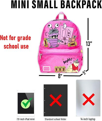 Disney Monsters Inc Mini Backpack for Girls - Bundle with 13" Mini Bag Featuring Mike Wazowski, Sulley, Boo Plus Water Bottle | Monsters Inc Backpack Purse for Kids, Girls, Women in Kuwait