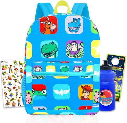 Disney Toy Story 5 Backpack for Kids - Bundle with 16" Buzz Lightyear and Woody Backpack, Water Bottle, Stickers, and More | Toy Story School Bag for Boys, Girls in Kuwait