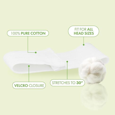 Intrinsics Disposable Headbands For Spa (48 Count) – 2.5" x 15" Stretchable Cotton Facial Headbands with Velcro Closure | For Facials, Makeup & Salon Use in Saudi Arabia