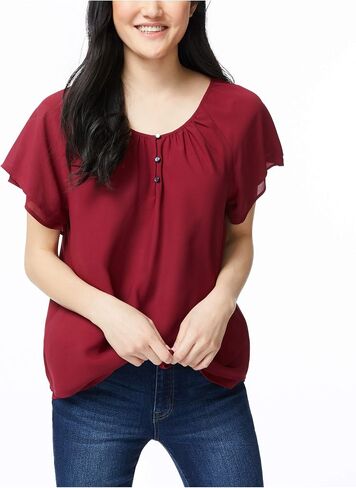 Nautica Women's Nautica Women's Chiffon Raglan Sleeve Top in Kuwait