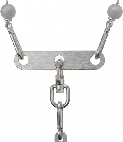 J Bryant Stainless Steel Double to Single Pulley Adaptor Plate for Cable Machine – Fitness Dual Pulley Connector with 3 Carabiners for LAT Pulldown, Triceps Pushdown, and T Bar Row Accessories in Kuwait