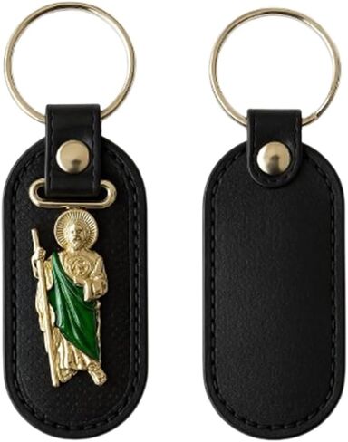 San Judas Tadeo Keychain, Catholic Christian Gift, St Jude Holy Medal for Impossible Causes & Family Protection in Kuwait