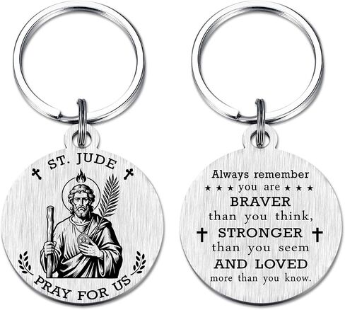 St. Jude Gifts for Mens Women - Saint Jude the Apostle Keychain for Hopeless Causes, Patron Saint of Difficult Times Gifts, Christmas Birthday Presents for Husband Boyfriend Friend in Saudi Arabia
