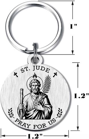 St. Jude Gifts for Mens Women - Saint Jude the Apostle Keychain for Hopeless Causes, Patron Saint of Difficult Times Gifts, Christmas Birthday Presents for Husband Boyfriend Friend in Saudi Arabia