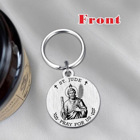 St. Jude Gifts for Mens Women - Saint Jude the Apostle Keychain for Hopeless Causes, Patron Saint of Difficult Times Gifts, Christmas Birthday Presents for Husband Boyfriend Friend in Saudi Arabia