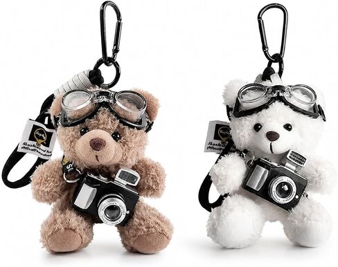 2-Piece Bear Bag Charm, Bear Keychain, Bear Keychain Plush, Plush Bag Charm, Plush Bag Charms Keychains, Cute Bear Keychain for Bags, Soft Plush Keychain for Adults in Saudi Arabia