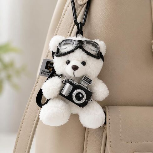 2-Piece Bear Bag Charm, Bear Keychain, Bear Keychain Plush, Plush Bag Charm, Plush Bag Charms Keychains, Cute Bear Keychain for Bags, Soft Plush Keychain for Adults in Saudi Arabia