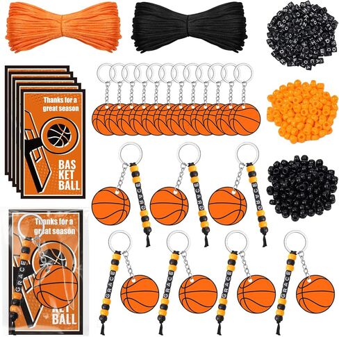 BLSUREFYX 990pcs Basketball Keychain Making Kit 30 Set Basketball Sports Bead Keychain DIY Kits Sport Themed Key Chain Crafts for Kid Adult Cheerleader Team Gift Sport Jewelry Making Accessories in Saudi Arabia