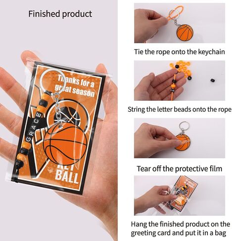 BLSUREFYX 990pcs Basketball Keychain Making Kit 30 Set Basketball Sports Bead Keychain DIY Kits Sport Themed Key Chain Crafts for Kid Adult Cheerleader Team Gift Sport Jewelry Making Accessories in Saudi Arabia