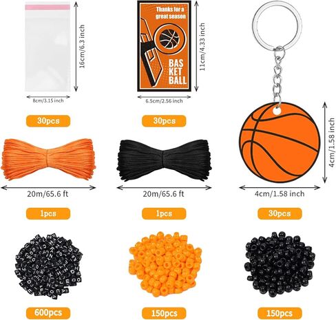 BLSUREFYX 990pcs Basketball Keychain Making Kit 30 Set Basketball Sports Bead Keychain DIY Kits Sport Themed Key Chain Crafts for Kid Adult Cheerleader Team Gift Sport Jewelry Making Accessories in Saudi Arabia