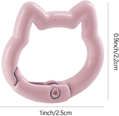 8Pcs Cute Cat Shape Keychains, Mini 1" Alloy Key Chain Ring Spring Clip, Unique Keyring Decorations for Women in Saudi Arabia