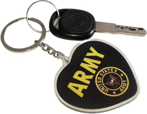 JAVD US Army Gold Crest Flag Keychain Key Ring- 2 Pack in Kuwait