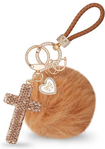 Cross Keychain, Glitter Cross Keys Ring Rhinestones Fashionable Bling Crystal Key Chain for Bag Key Phone Car Accessories in Saudi Arabia