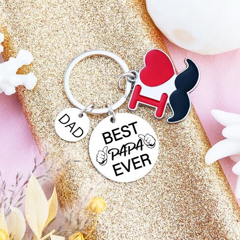 Ibiwe Dad Keychain Gift for Father's Day From Grandkids Birthday Gifts for Dad Keychain Best Papa Ever Father’s Day Grandpa Grandfather in Kuwait