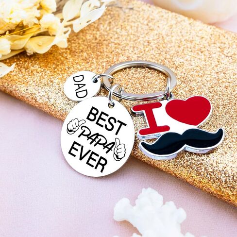 Ibiwe Dad Keychain Gift for Father's Day From Grandkids Birthday Gifts for Dad Keychain Best Papa Ever Father’s Day Grandpa Grandfather in Kuwait
