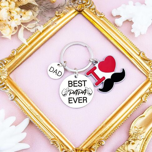 Ibiwe Dad Keychain Gift for Father's Day From Grandkids Birthday Gifts for Dad Keychain Best Papa Ever Father’s Day Grandpa Grandfather in Kuwait