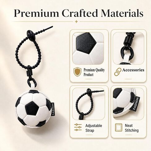 Soccer Ball Keychain, Leather Soccer Keychain for Boys, Portable Sports Key Ring Bag Charm Soccer Gifts for Men Women, Sports Fan Accessories Party Favors Bag Gift Fillers in Saudi Arabia