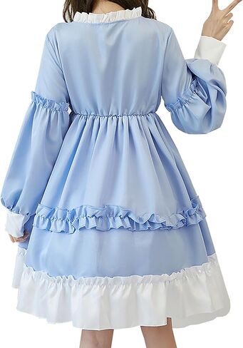 Girls Lolita Cute Princess Dress Lace Ruffle Long Sleeve Chiffon Dress Girls Party Sweetheart Dresses in Kuwait