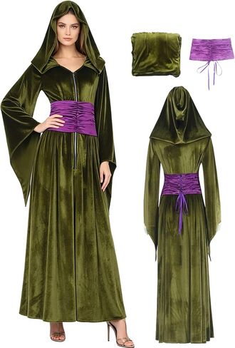 Princess Costume Dress Belt Women Outfits Queen Cosplay Green Outfit Accessories Adult in Saudi Arabia