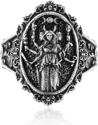 Hecate Ring,Wicca Wiccan Hekate Moon Goddess Pagan Amulet Jewelry for Women in Saudi Arabia