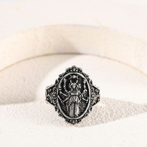 Hecate Ring,Wicca Wiccan Hekate Moon Goddess Pagan Amulet Jewelry for Women in Saudi Arabia