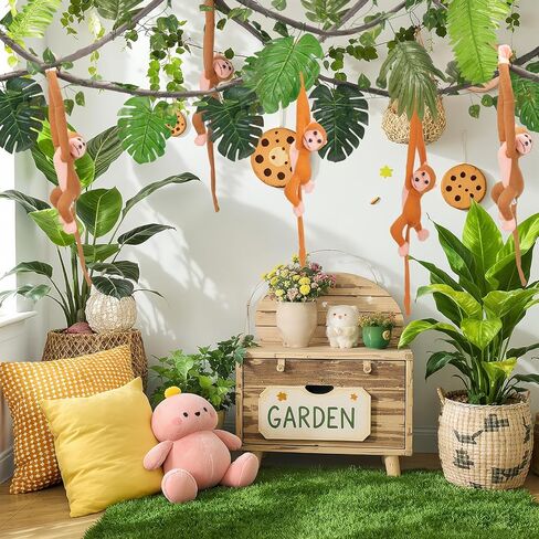 Jungle Theme Party Decorations Rainforest Safari Party Supplies with Tropical Leaves Fake Vines Artificial Rattan Monkey Plush for Jungle Birthday VBS Classroom Indoor Outdoor Decor in Saudi Arabia