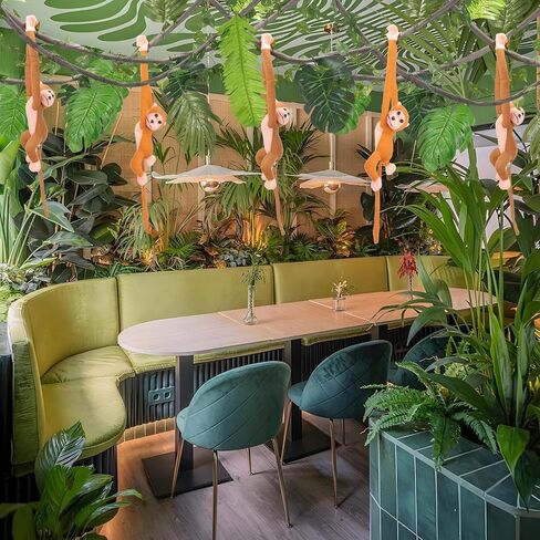 Jungle Theme Party Decorations Rainforest Safari Party Supplies with Tropical Leaves Fake Vines Artificial Rattan Monkey Plush for Jungle Birthday VBS Classroom Indoor Outdoor Decor in Saudi Arabia