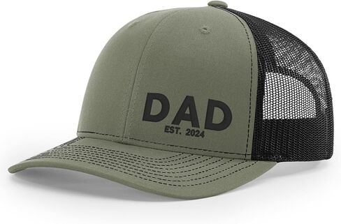 Dad Cap, Embroidered Trucker Cap for Dad Est 2024, Custom Year, Dad Hat Black in Saudi Arabia