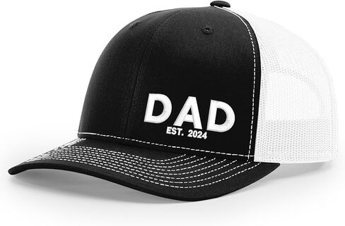 Dad Cap, Embroidered Trucker Cap for Dad Est 2024, Custom Year, Dad Hat Black in Saudi Arabia