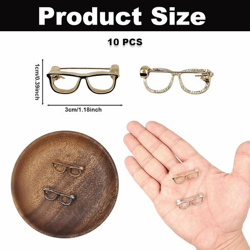 10PCS Minimalist Glasses Brooch Pins, Gold & Silver Polished Lapel Pin, Metal Eyeglass Shape Brooch Pins for Women & Men Clothing Backpacks Hats Blouses Scarves Accessories Gifts in Saudi Arabia