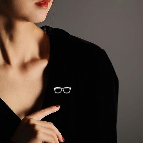 10PCS Minimalist Glasses Brooch Pins, Gold & Silver Polished Lapel Pin, Metal Eyeglass Shape Brooch Pins for Women & Men Clothing Backpacks Hats Blouses Scarves Accessories Gifts in Saudi Arabia