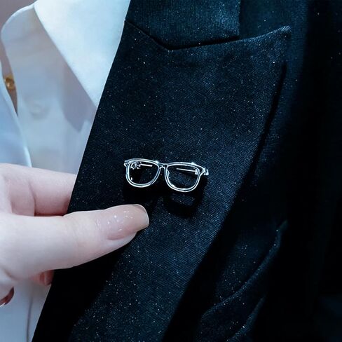 10PCS Minimalist Glasses Brooch Pins, Gold & Silver Polished Lapel Pin, Metal Eyeglass Shape Brooch Pins for Women & Men Clothing Backpacks Hats Blouses Scarves Accessories Gifts in Saudi Arabia