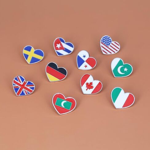 دبوس من المينا بعلم السويد الوطني على شكل قلب وبروش شارة سويدي لحقيبة الظهر والمعطف in Kuwait