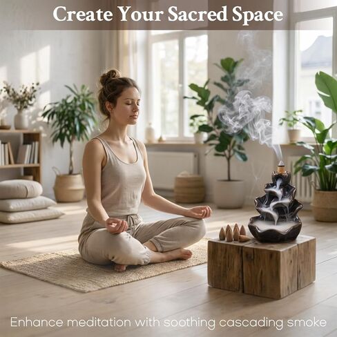 SUKH Backflow Incense Cones Lavender - Waterfall Backflow Incense Cones 108 Pack for Incense Burner Holder Meditation Home Aromatherapy Relaxing Sleep Smooth Smoke Flow in Kuwait