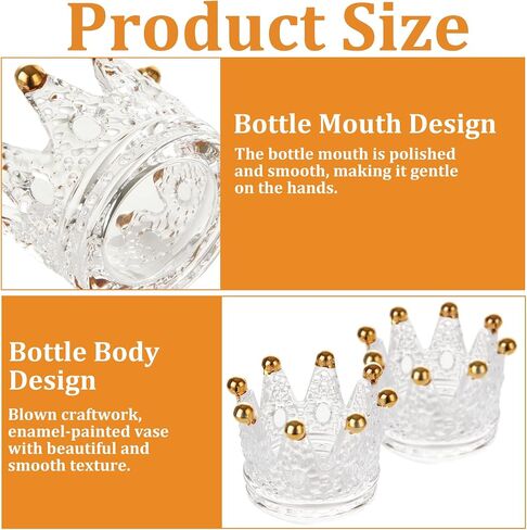 6 Pack Votive Candle Holders, Crown Glass Tealight Candle Holder for Wedding, Party, Home Decoration, Jewelry Storage Tray in Saudi Arabia