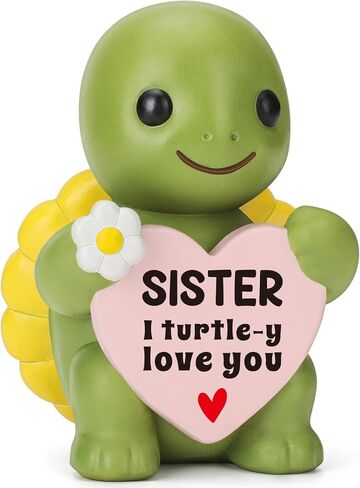 4THFARMES Small Funny Turtle Fathers Day Dad Gifts from Daughter Son Wife, Birthday Gift for Dad Father Daddy Presents, I Love You Cute Mini Resin Turtle Figurines Emotional Desk Decor in Saudi Arabia