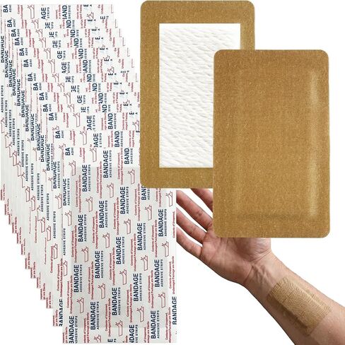 36 Pcs Extra Large Adhesive Bandages Fabric Large Bandages with Non-Stick Pad Latex Free Painless Removal for Wound Care and First Aid 5 x 3 Inch in Saudi Arabia