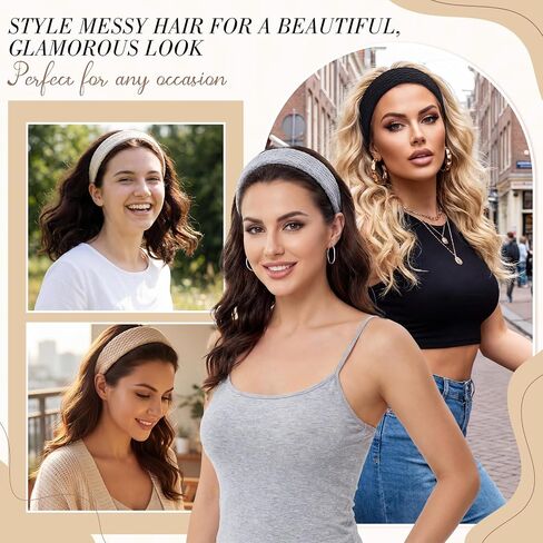 obeoby 5Pack Wide Headbands for Women, 1.57 inch Trendy Head Bands for Women's Hair Solid Neutral Hair Bands for Girls Teacher Gifts in Saudi Arabia