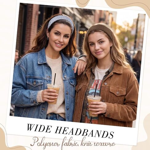 obeoby 5Pack Wide Headbands for Women, 1.57 inch Trendy Head Bands for Women's Hair Solid Neutral Hair Bands for Girls Teacher Gifts in Saudi Arabia