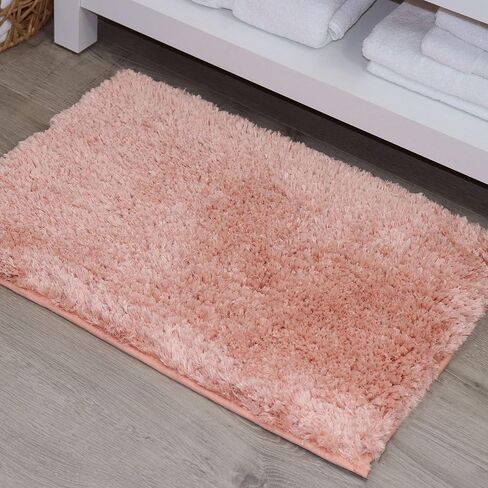 Bathroom Rugs, Extra Soft Absorbent Bath Rugs, Non-Slip, Quick Drying, Machine Washable, Plush Comfort for Bathroom Floor, Tub, Shower and Home Decor Accessories, 17x24, Coral in Saudi Arabia