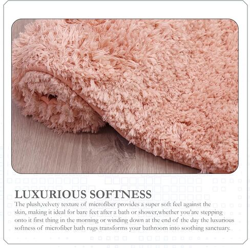 Bathroom Rugs, Extra Soft Absorbent Bath Rugs, Non-Slip, Quick Drying, Machine Washable, Plush Comfort for Bathroom Floor, Tub, Shower and Home Decor Accessories, 17x24, Coral in Saudi Arabia