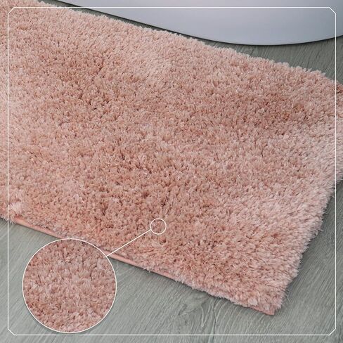 Bathroom Rugs, Extra Soft Absorbent Bath Rugs, Non-Slip, Quick Drying, Machine Washable, Plush Comfort for Bathroom Floor, Tub, Shower and Home Decor Accessories, 17x24, Coral in Saudi Arabia