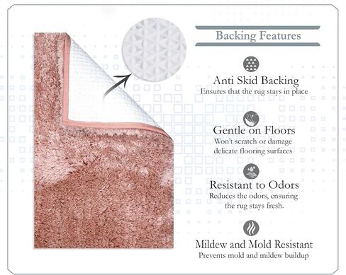 Bathroom Rugs, Extra Soft Absorbent Bath Rugs, Non-Slip, Quick Drying, Machine Washable, Plush Comfort for Bathroom Floor, Tub, Shower and Home Decor Accessories, 17x24, Coral in Saudi Arabia